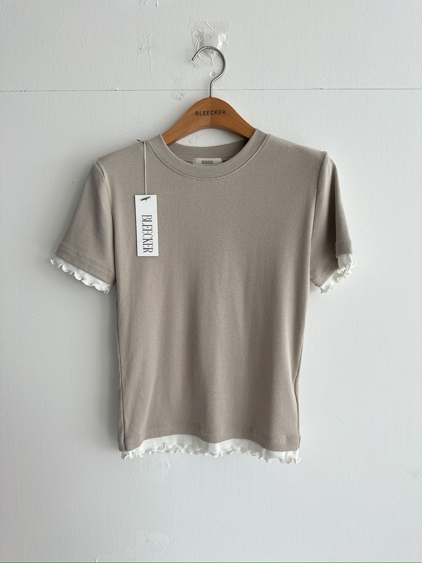 BLEECKER東大門代購女裝新品人氣職業時尚推薦真品T恤羅紋BLEECKERT恤圖色3