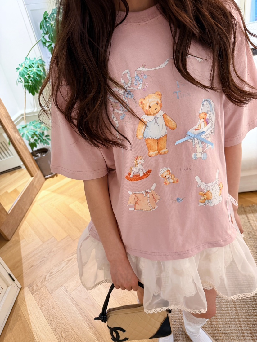 BOUTIQUE-L韓國直郵女裝新款熱賣26春夏休閑真品職業T恤BOUTIQUE-LT恤圖色2