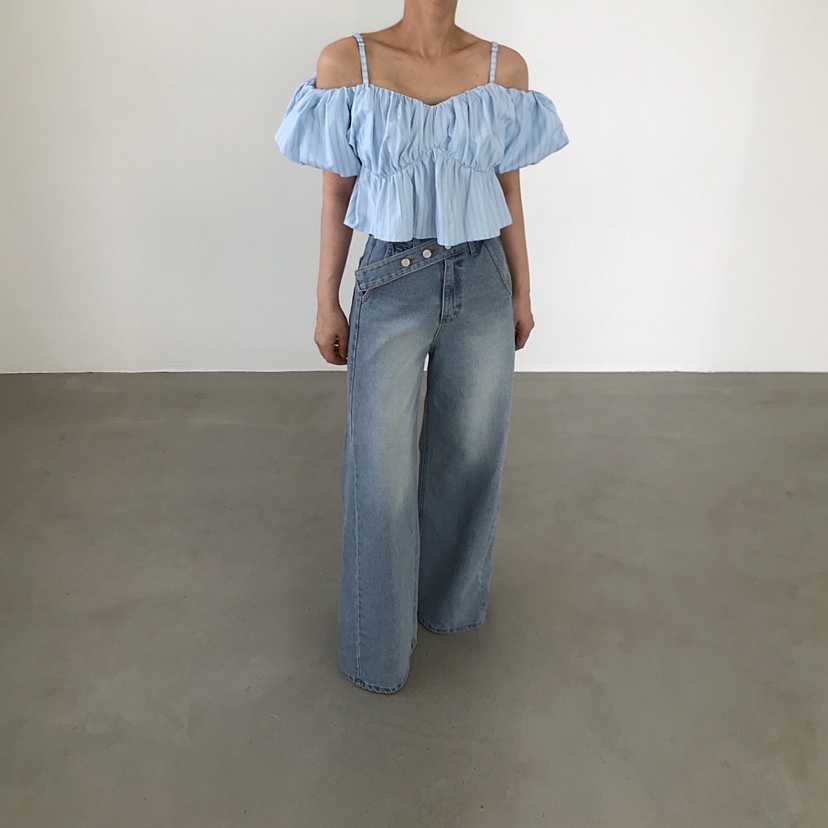 2TWO MOON東大門直郵女士新款人氣熱賣襯衫蕾絲衫泡泡袖2TWO MOON襯衫/蕾絲衫