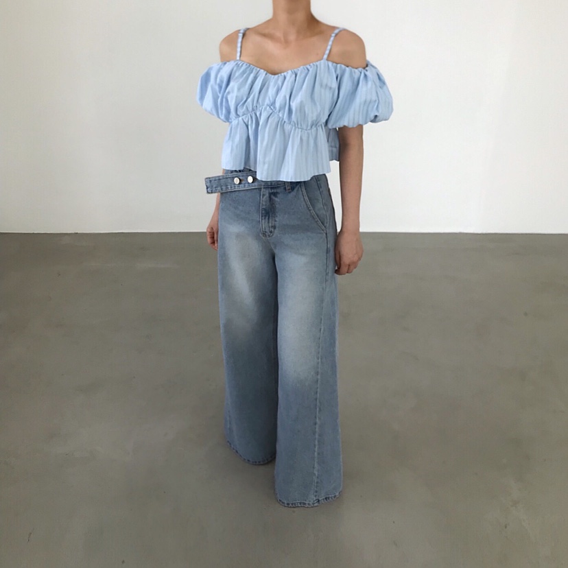 2TWO MOON東大門直郵女士新款人氣熱賣襯衫蕾絲衫泡泡袖2TWO MOON襯衫/蕾絲衫