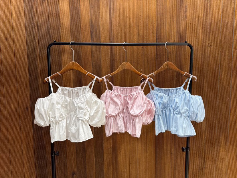 2TWO MOON東大門直郵女士新款人氣熱賣襯衫蕾絲衫泡泡袖2TWO MOON襯衫/蕾絲衫