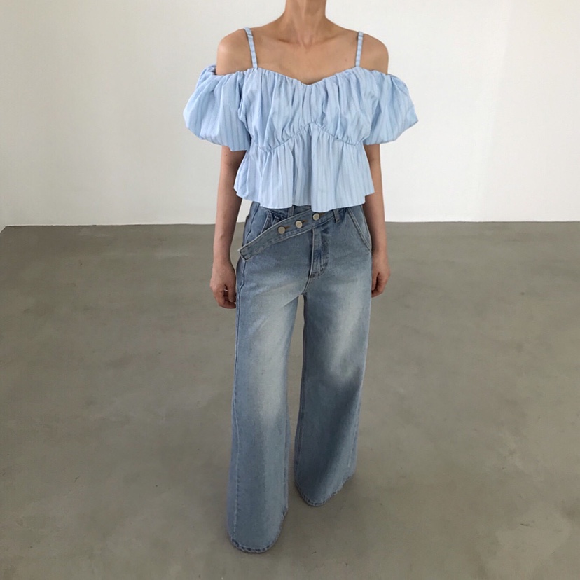 2TWO MOON東大門直郵女士新款人氣熱賣襯衫蕾絲衫泡泡袖2TWO MOON襯衫/蕾絲衫圖色2