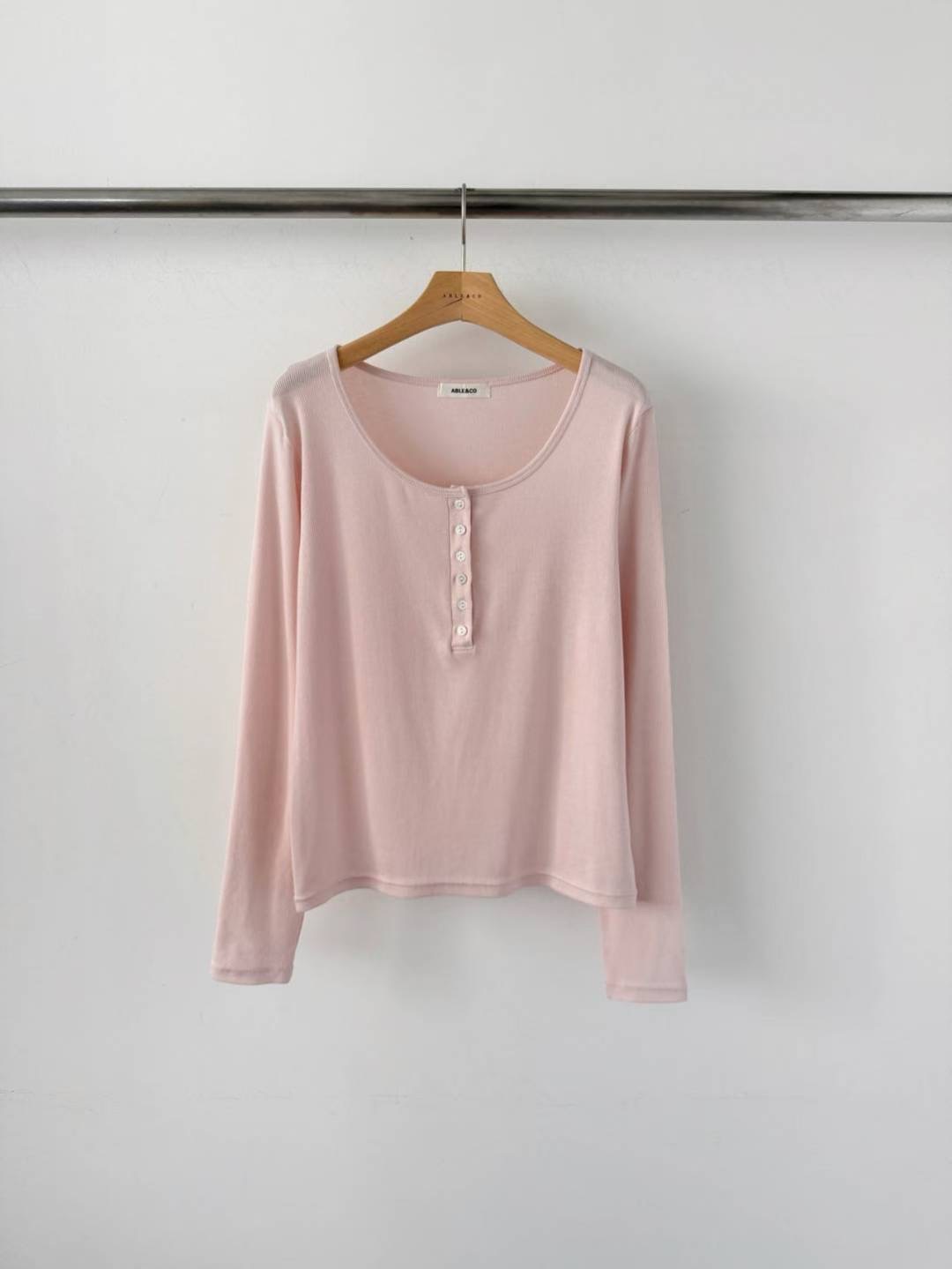 ABLE CO韓國代購女裝新款26春夏職業休閑長袖T恤不含內搭ABLE CO長袖T恤圖色2