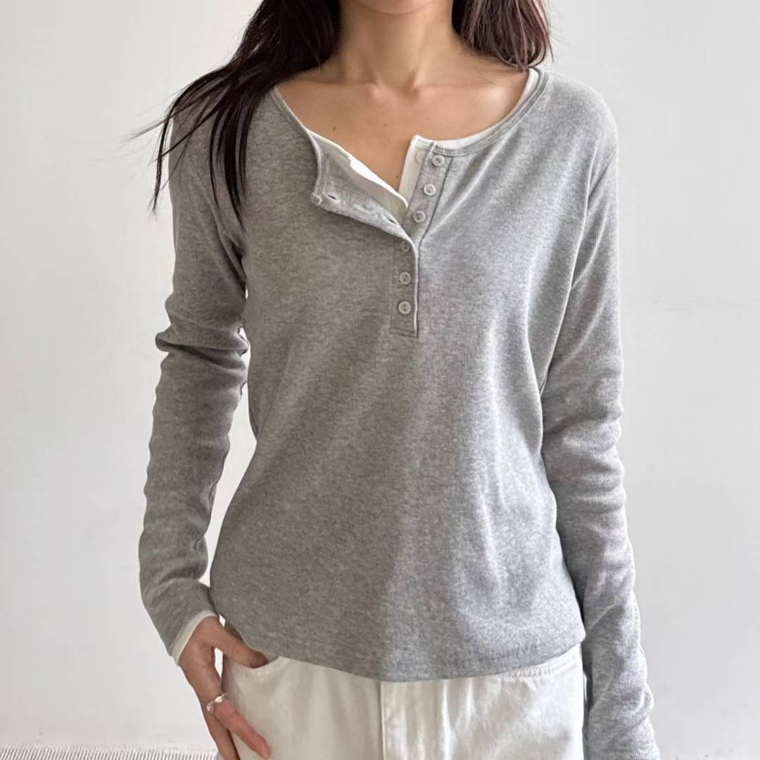 ABLE CO韓國代購女裝新款26春夏職業休閑長袖T恤不含內搭ABLE CO長袖T恤圖色4