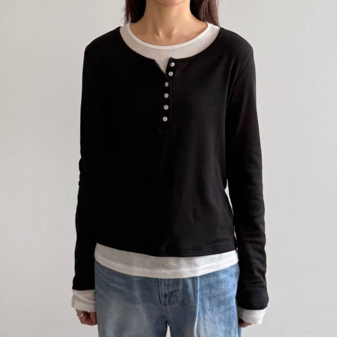 ABLE CO韓國代購女裝新款26春夏職業休閑長袖T恤不含內搭ABLE CO長袖T恤圖色5