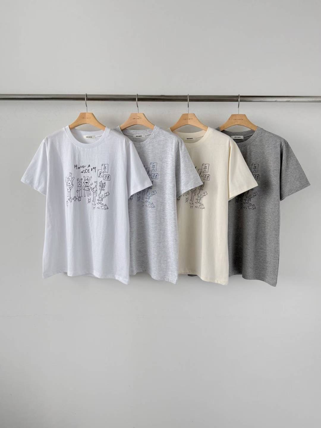 ABLE CO韓國直郵女士新品熱賣職業推薦時尚休閑人氣26春夏T恤ABLE COT恤圖色4左四色