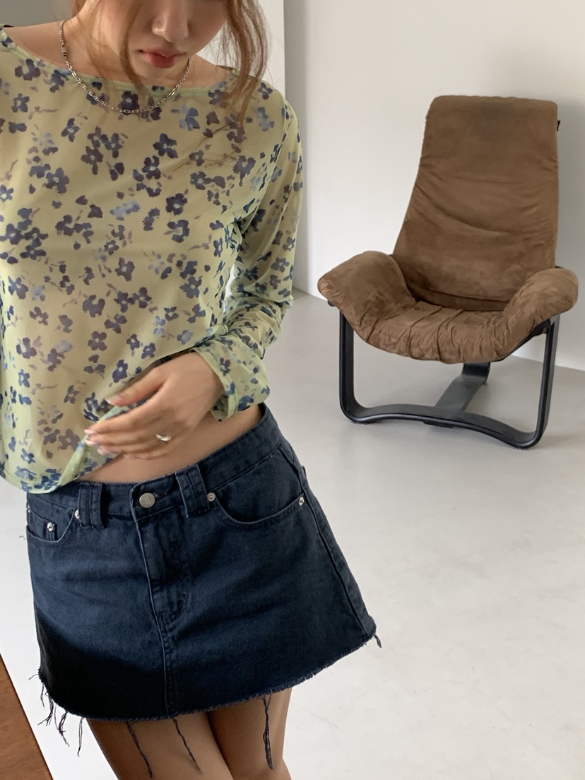 SUNDER MARKET韓國代購女士新品休閑職業推薦長袖T恤花朵SUNDER MARKET長袖T恤