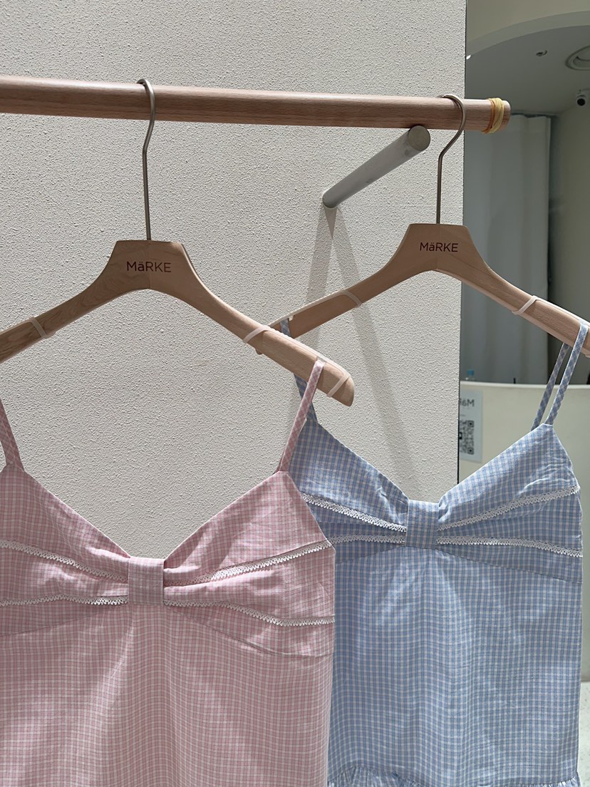 MARKE-P韓國代購女士新款時尚職業休閑吊帶背心格子絲帶MARKE-P吊帶/背心