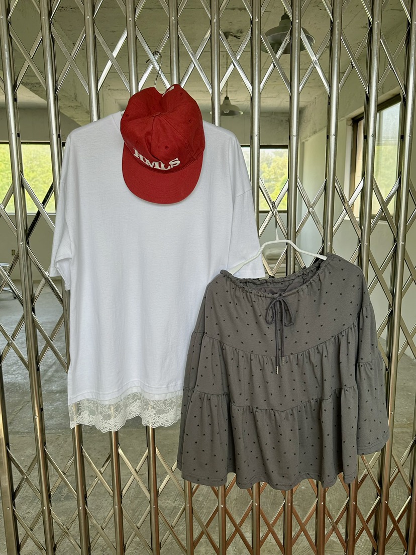 BYRING韓國直郵女裝新品熱賣休閑26春夏人氣推薦T恤蕾絲寬松BYRINGT恤