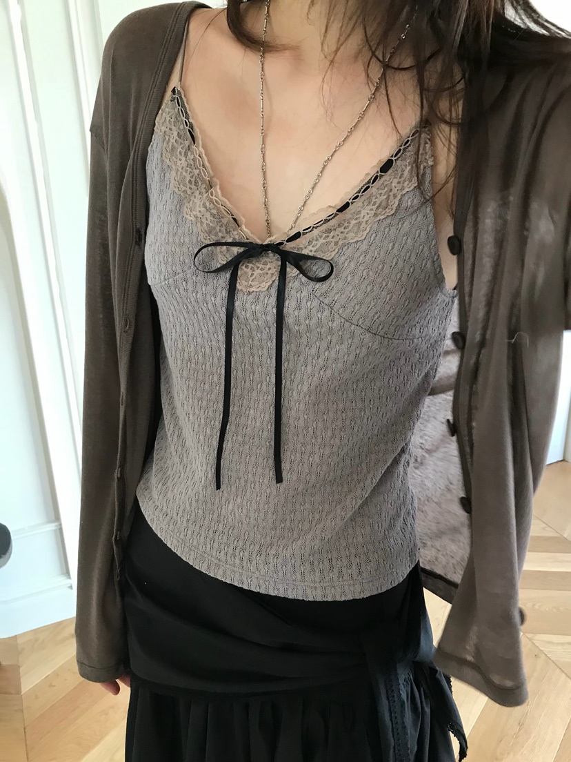 ESCHER韓國東大門代購女裝新款推薦時尚吊帶背心鉤針編織ESCHER吊帶/背心