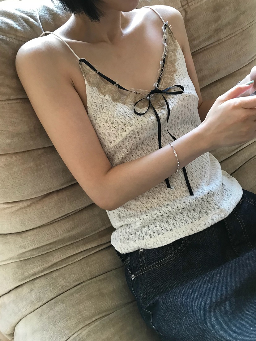 ESCHER韓國東大門代購女裝新款推薦時尚吊帶背心鉤針編織ESCHER吊帶/背心