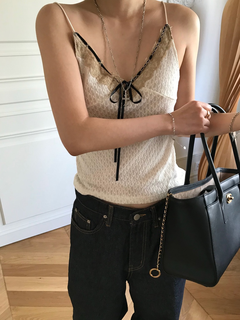 ESCHER韓國東大門代購女裝新款推薦時尚吊帶背心鉤針編織ESCHER吊帶/背心