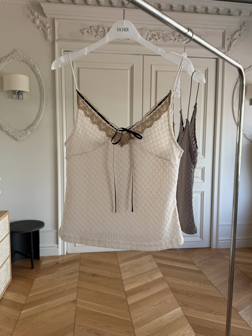 ESCHER韓國東大門代購女裝新款推薦時尚吊帶背心鉤針編織ESCHER吊帶/背心圖色1