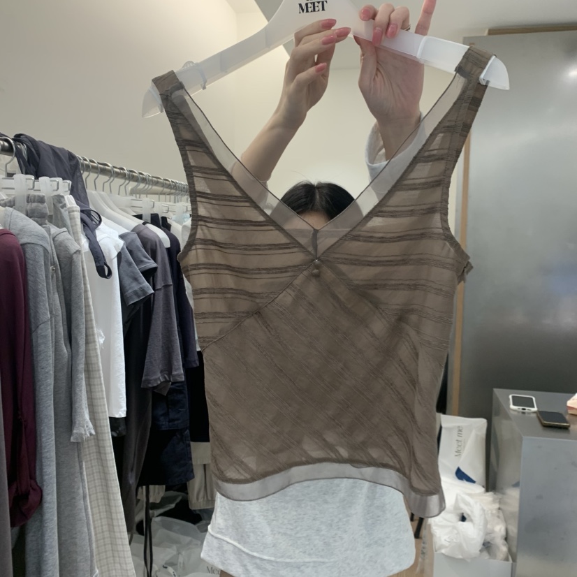 MEET ME韓國東大門直郵女士新品時尚休閑推薦熱賣吊帶背心MEET ME吊帶/背心圖色2