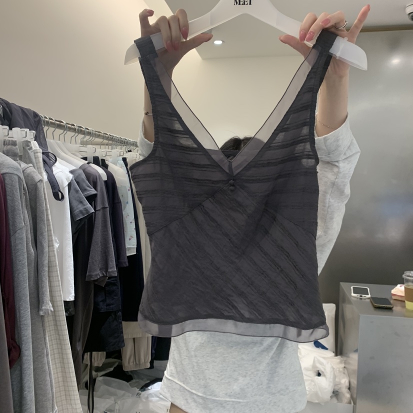 MEET ME韓國東大門直郵女士新品時尚休閑推薦熱賣吊帶背心MEET ME吊帶/背心圖色3