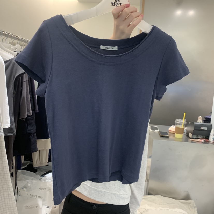 MEET ME韓國東大門代購女士新品26春夏人氣熱賣推薦時尚T恤MEET MET恤圖色2