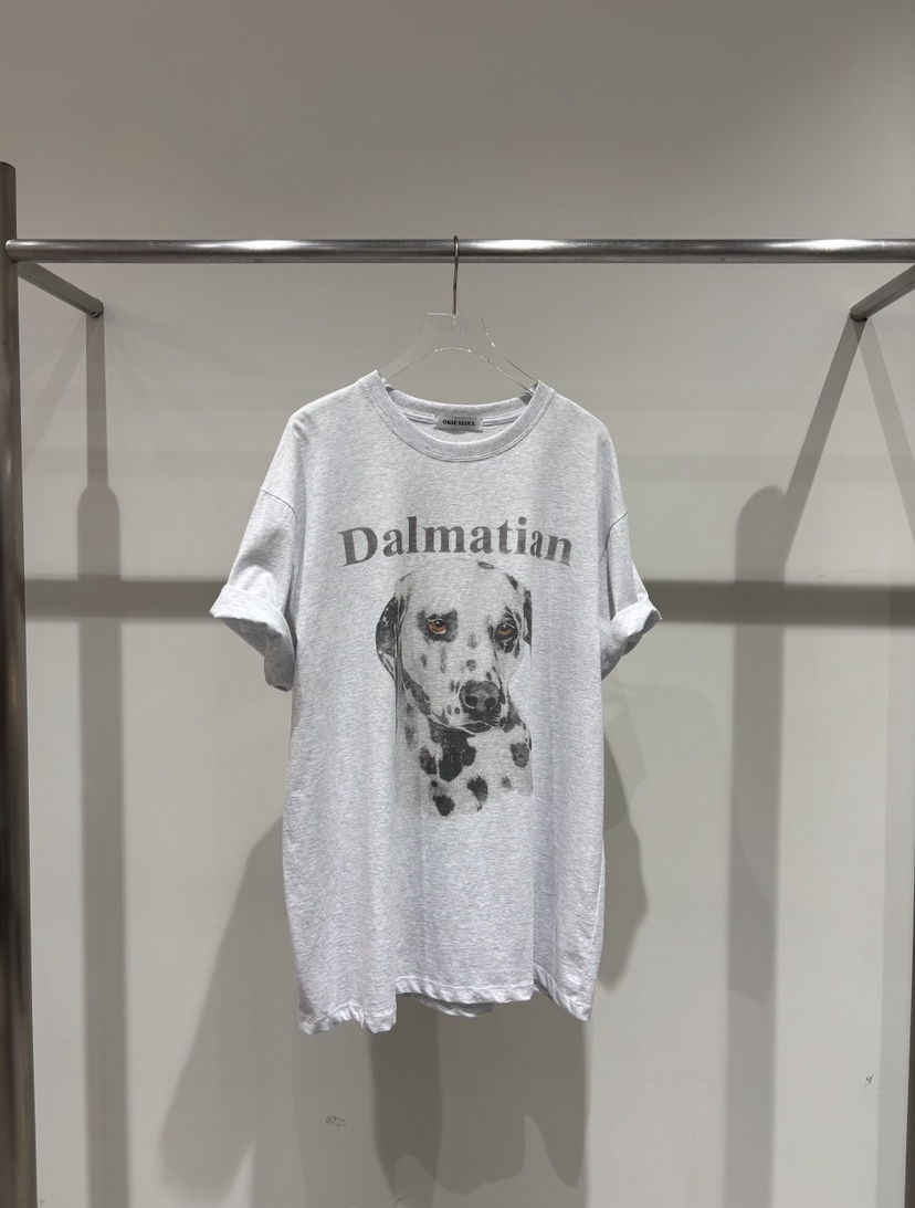 OKIE韓國東大門直郵女士新款26春夏職業推薦人氣時尚熱賣T恤OKIET恤圖色2灰白色