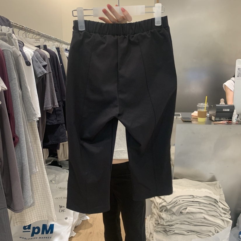 MEET ME韓國代購女士新品26春夏人氣休閑短褲七分褲紐扣MEET ME短褲