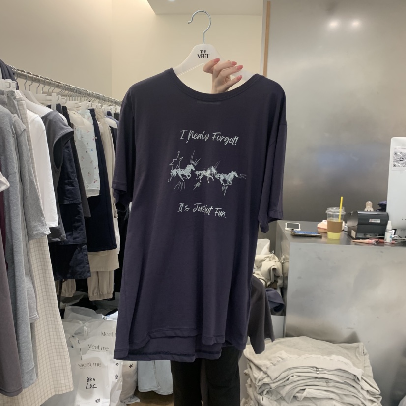 MEET ME韓國直郵實拍女裝新品人氣熱賣26春夏職業休閑T恤MEET MET恤圖色3