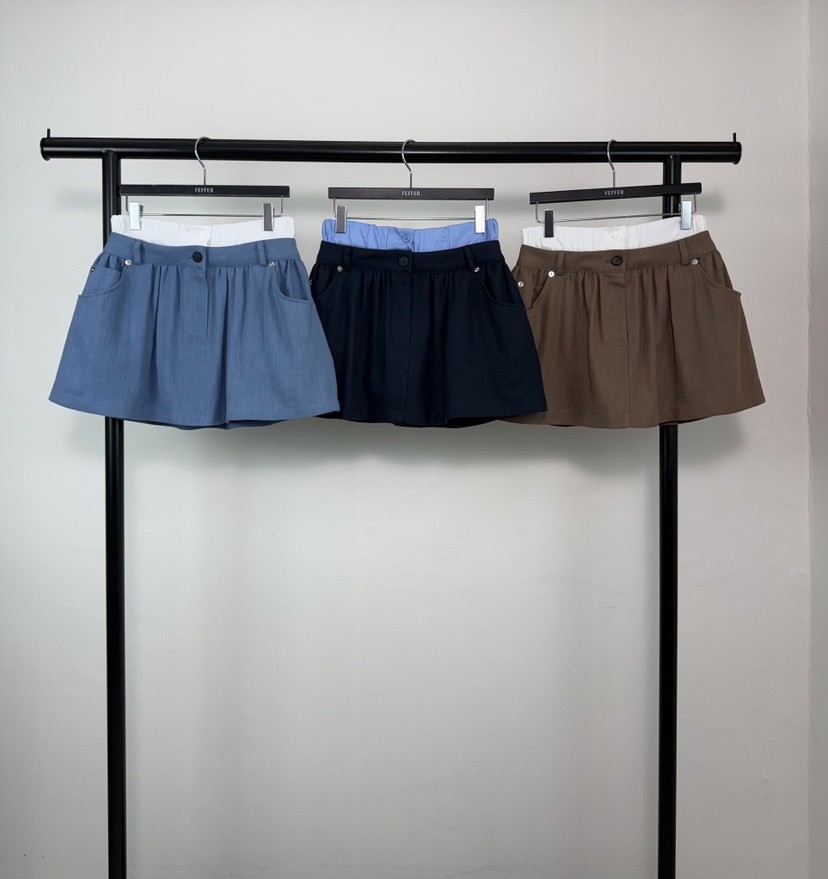 FEFFER韓國東大門直郵女士新品職業人氣時尚休閑短褲亞麻FEFFER短褲