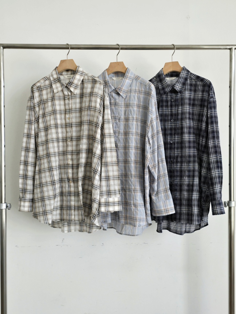 J SHOP韓國代購女士新品休閑26春夏時尚熱賣襯衫蕾絲衫格紋J_SHOP襯衫/蕾絲衫