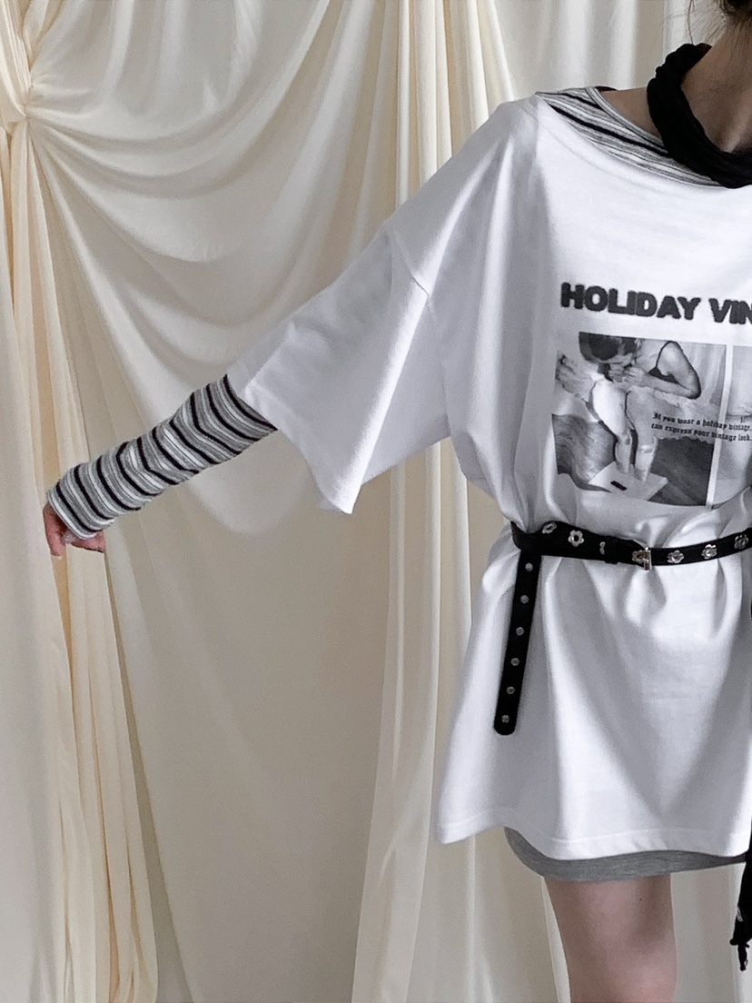 JKICHI韓國東大門直郵女裝新款時尚職業人氣休閑T恤含腰帶JKICHIT恤