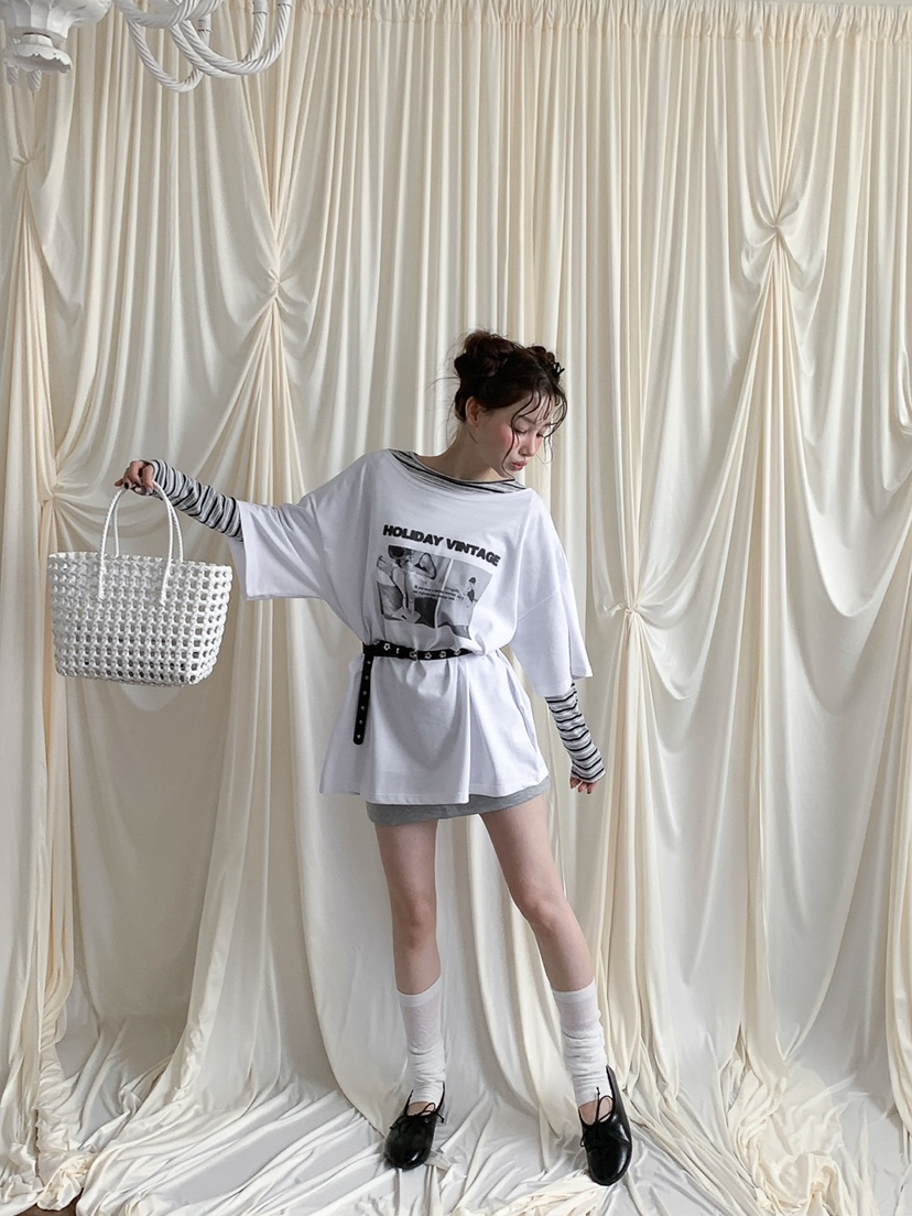 JKICHI韓國東大門直郵女裝新款時尚職業人氣休閑T恤含腰帶JKICHIT恤圖色3