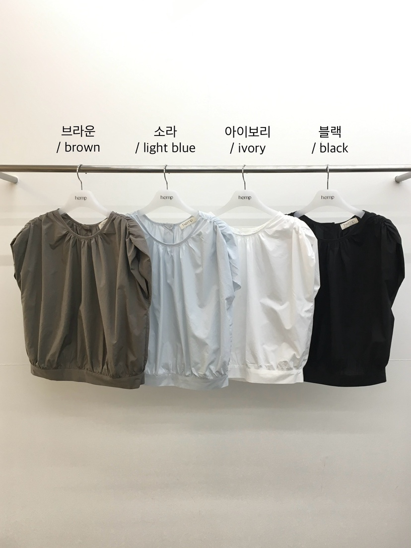 HEMP-P韓國直郵實拍女裝新品26春夏人氣襯衫蕾絲衫褶皺紐扣hemp襯衫/蕾絲衫