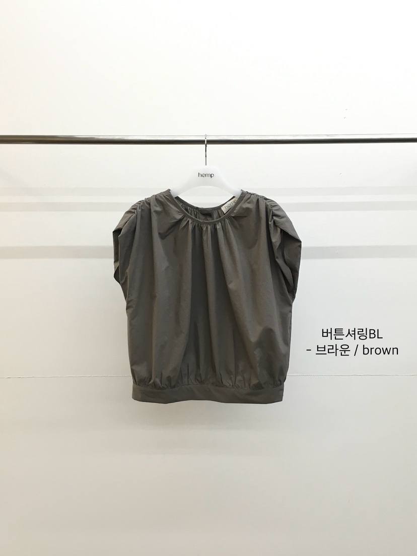 HEMP-P韓國直郵實拍女裝新品26春夏人氣襯衫蕾絲衫褶皺紐扣hemp襯衫/蕾絲衫圖色2