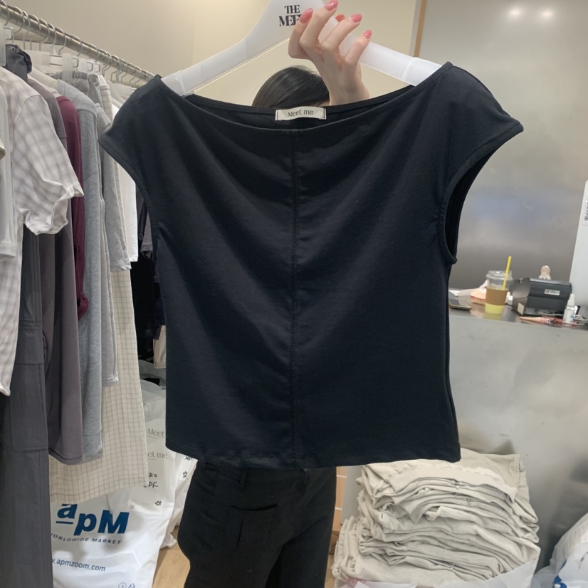 MEET ME韓國代購女裝新品推薦時尚人氣熱賣休閑26春夏T恤MEET MET恤圖色2