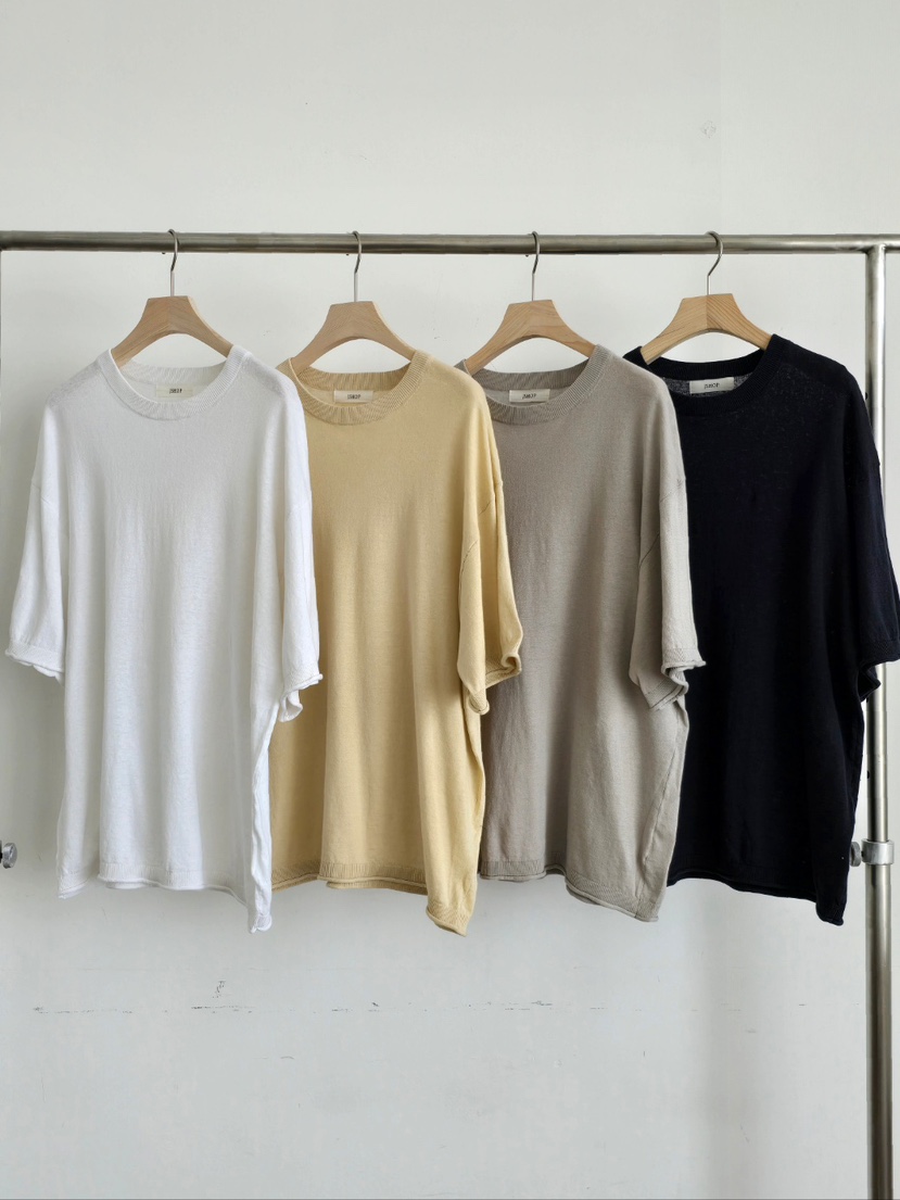 J SHOP韓國直郵實拍女裝新款休閑職業時尚推薦T恤亞麻針織J_SHOPT恤