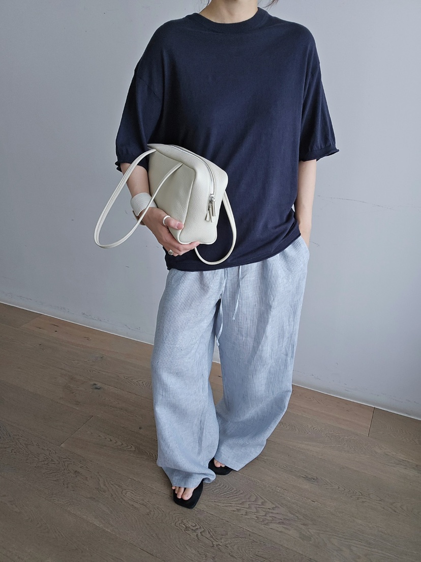 J SHOP韓國直郵實拍女裝新款休閑職業時尚推薦T恤亞麻針織J_SHOPT恤