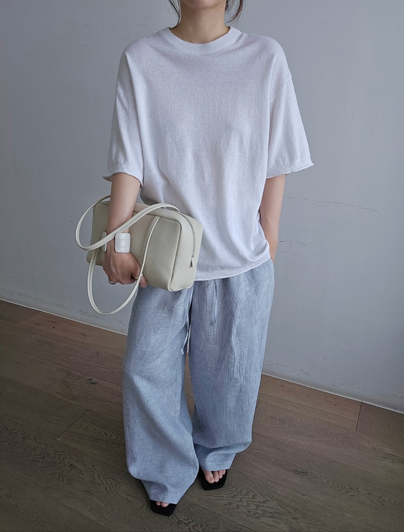 J SHOP韓國直郵實拍女裝新款休閑職業時尚推薦T恤亞麻針織J_SHOPT恤