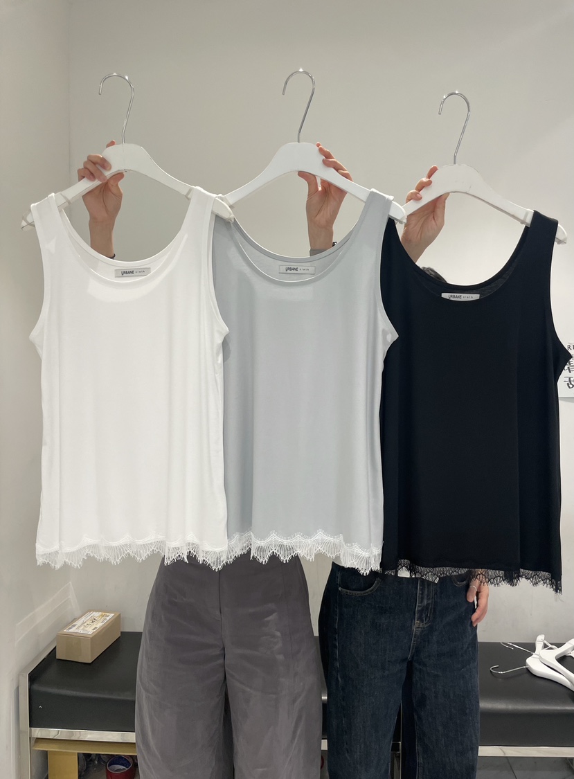 URBANE cloth韓國直郵女裝新品26春夏推薦休閑吊帶背心蕾絲URBANE cloth吊帶/背心