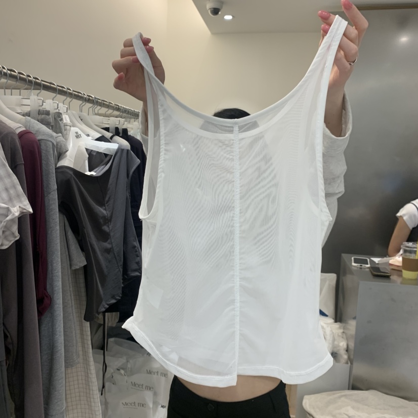 MEET ME韓國直郵女士新品26春夏推薦時尚休閑吊帶背心網眼MEET ME吊帶/背心