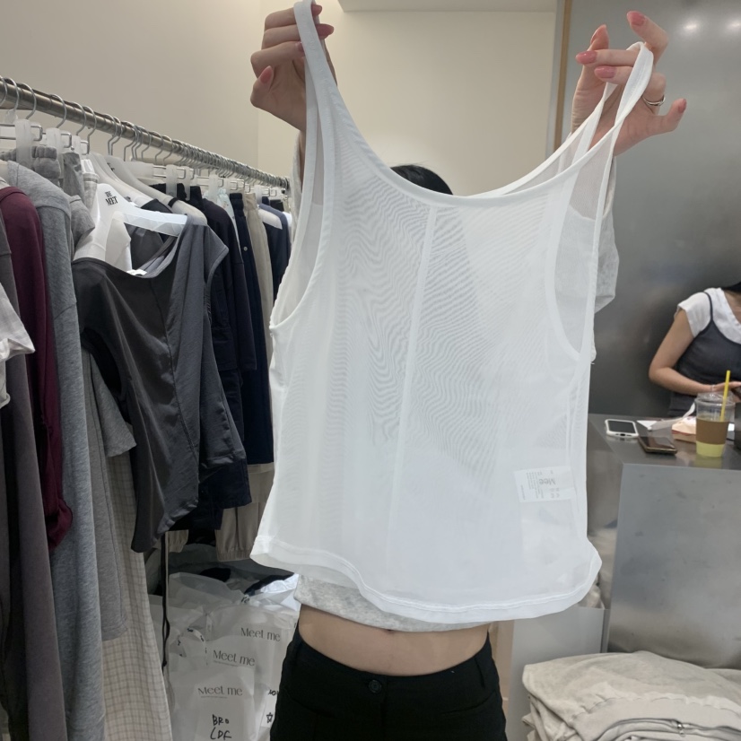 MEET ME韓國直郵女士新品26春夏推薦時尚休閑吊帶背心網眼MEET ME吊帶/背心圖色1