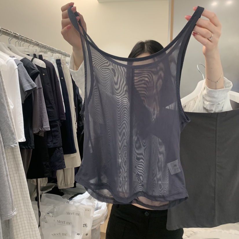 MEET ME韓國直郵女士新品26春夏推薦時尚休閑吊帶背心網眼MEET ME吊帶/背心圖色2