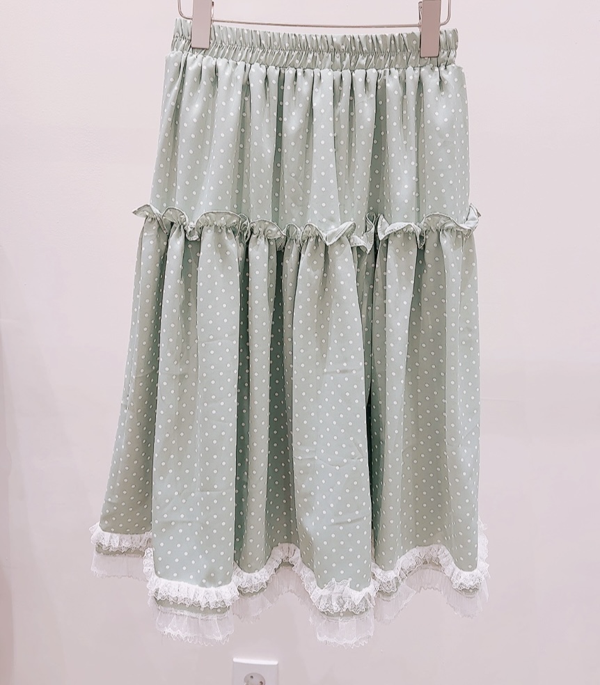 AWESOME-P韓國東大門直郵女士新品人氣半身裙中短裙圓點AWESOME-P半身裙/中短裙