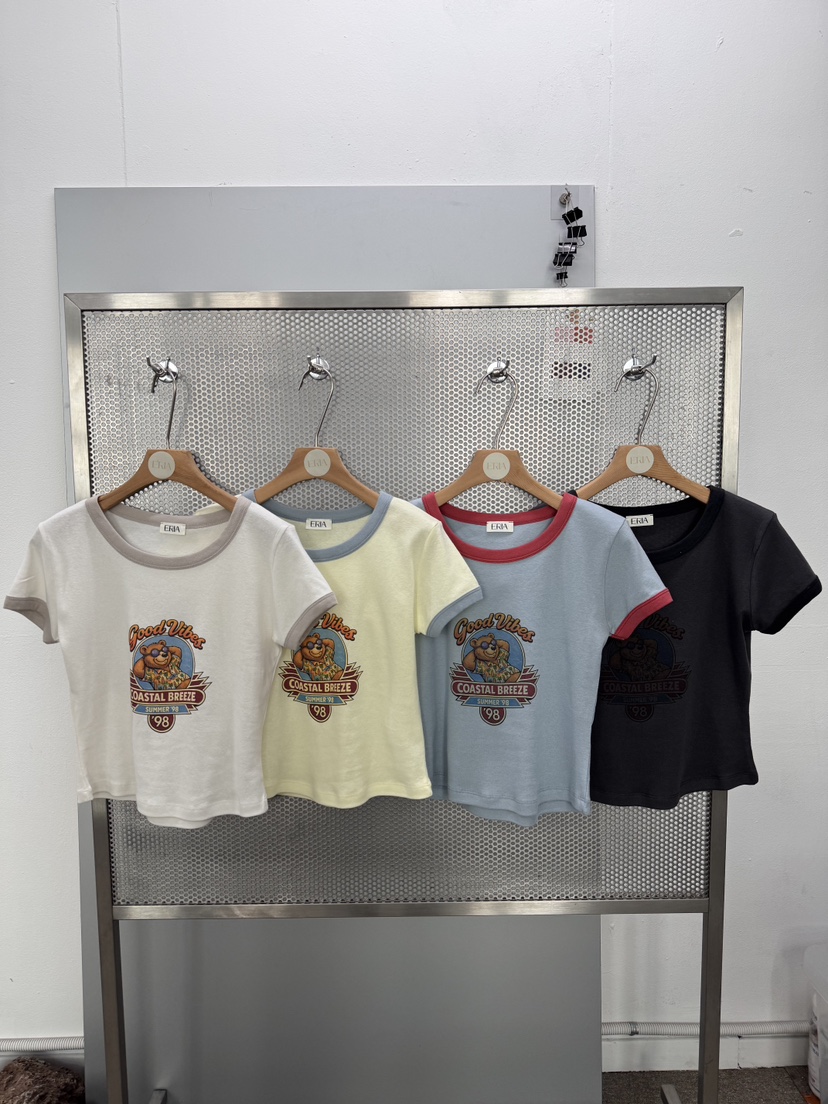 HUE/ERIA韓國直郵女裝新品26春夏休閑人氣推薦職業時尚T恤HUE/ERIAT恤圖色3左三色