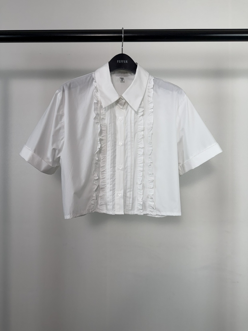 FEFFER韓國東大門直郵女士新款休閑26春夏職業襯衫蕾絲衫FEFFER襯衫/蕾絲衫圖色1