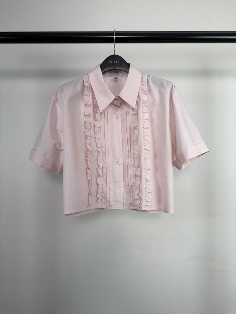 FEFFER韓國東大門直郵女士新款休閑26春夏職業襯衫蕾絲衫FEFFER襯衫/蕾絲衫圖色2