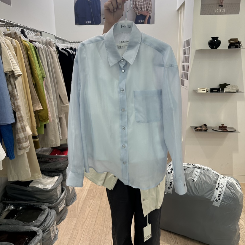 REIRAI韓國東大門直郵女士新款26春夏熱賣時尚襯衫蕾絲衫Reirai襯衫/蕾絲衫圖色1