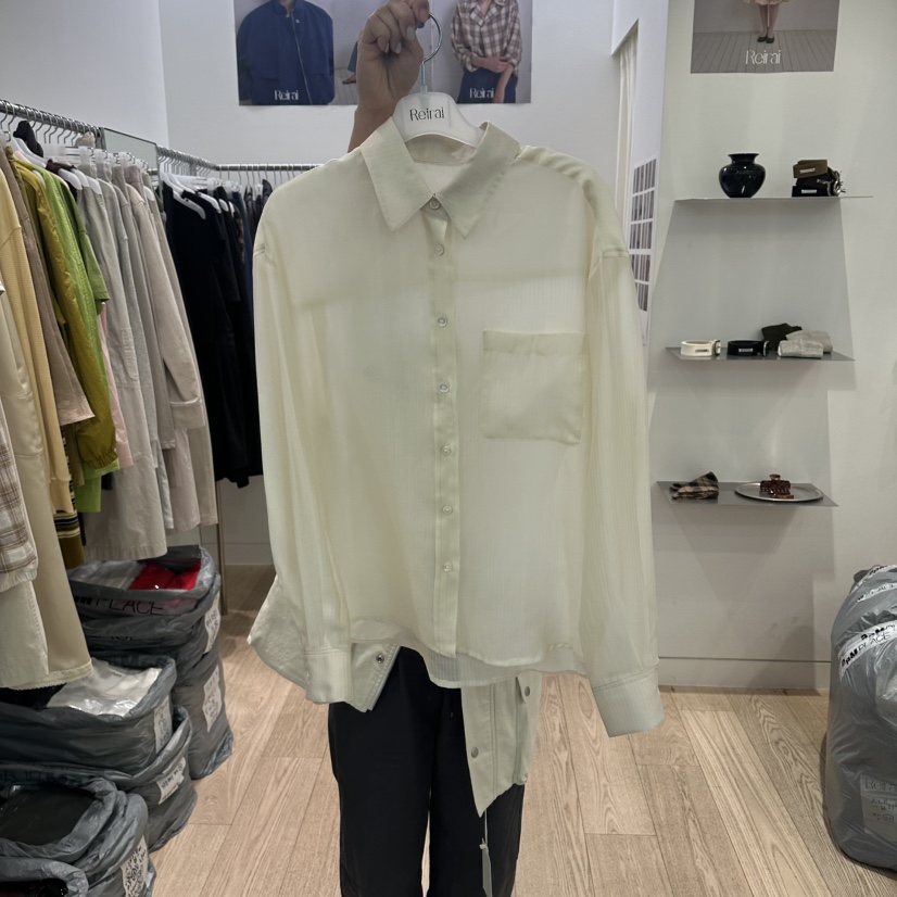 REIRAI韓國東大門直郵女士新款26春夏熱賣時尚襯衫蕾絲衫Reirai襯衫/蕾絲衫圖色2