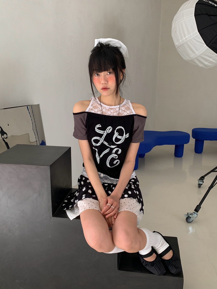 MORE THAN-P韓國代購女士新款推薦休閑26春夏時尚T恤蕾絲MORE THANT恤