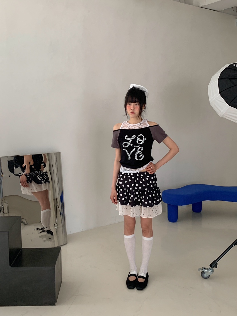 MORE THAN-P韓國代購女士新款推薦休閑26春夏時尚T恤蕾絲MORE THANT恤