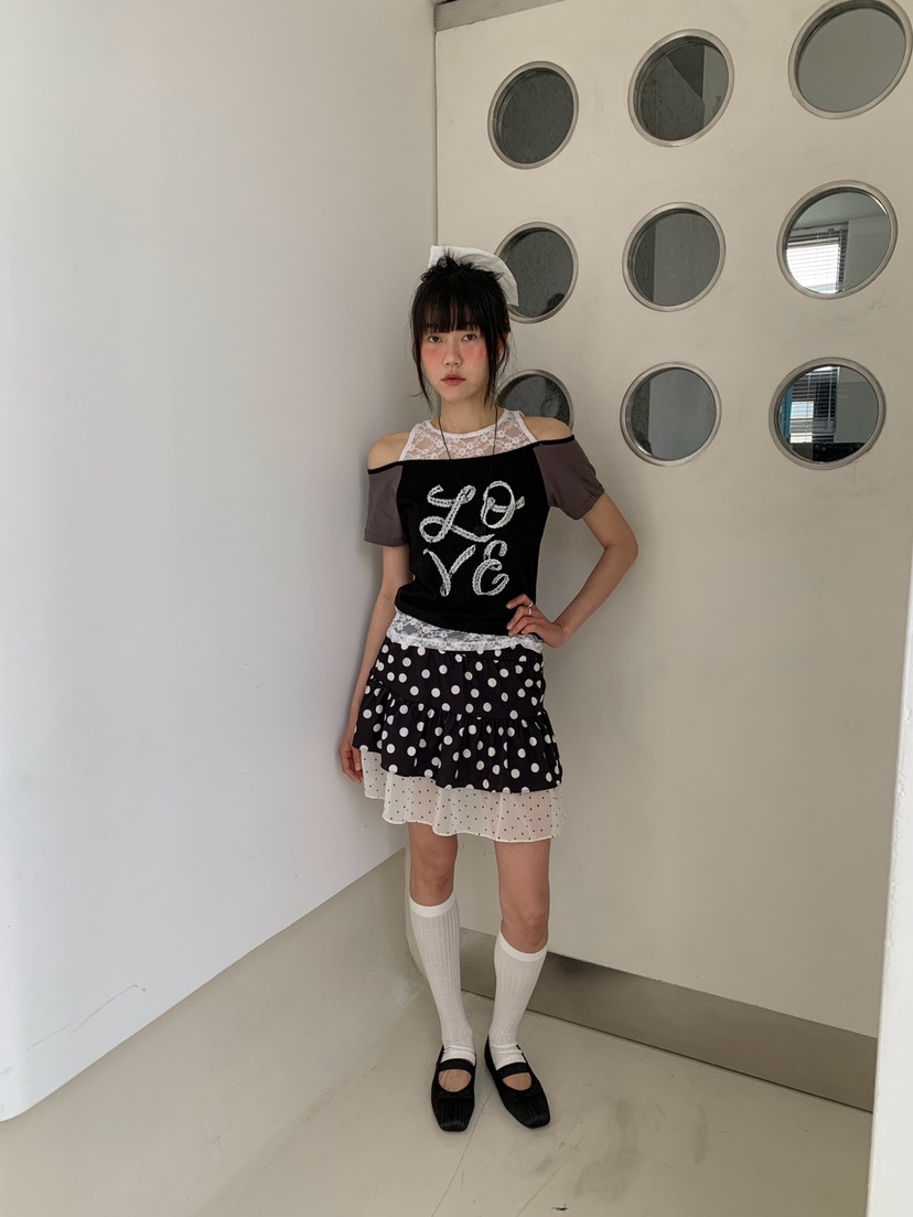 MORE THAN-P韓國代購女士新款推薦休閑26春夏時尚T恤蕾絲MORE THANT恤