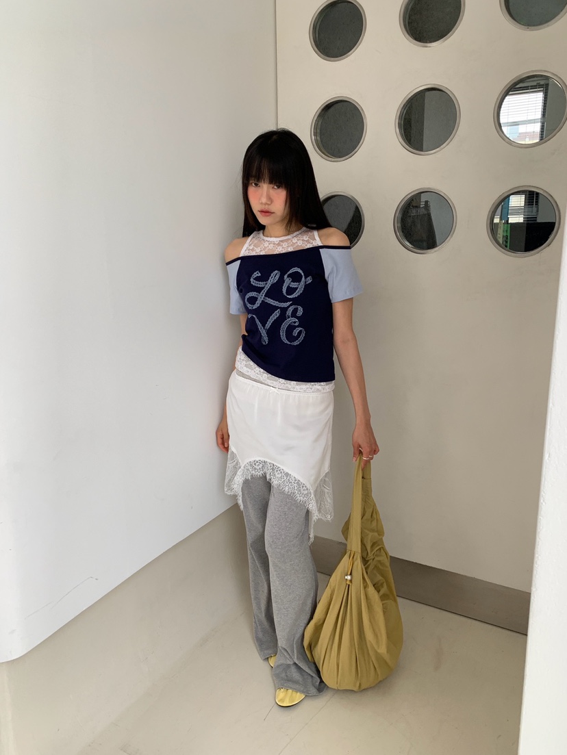 MORE THAN-P韓國代購女士新款推薦休閑26春夏時尚T恤蕾絲MORE THANT恤