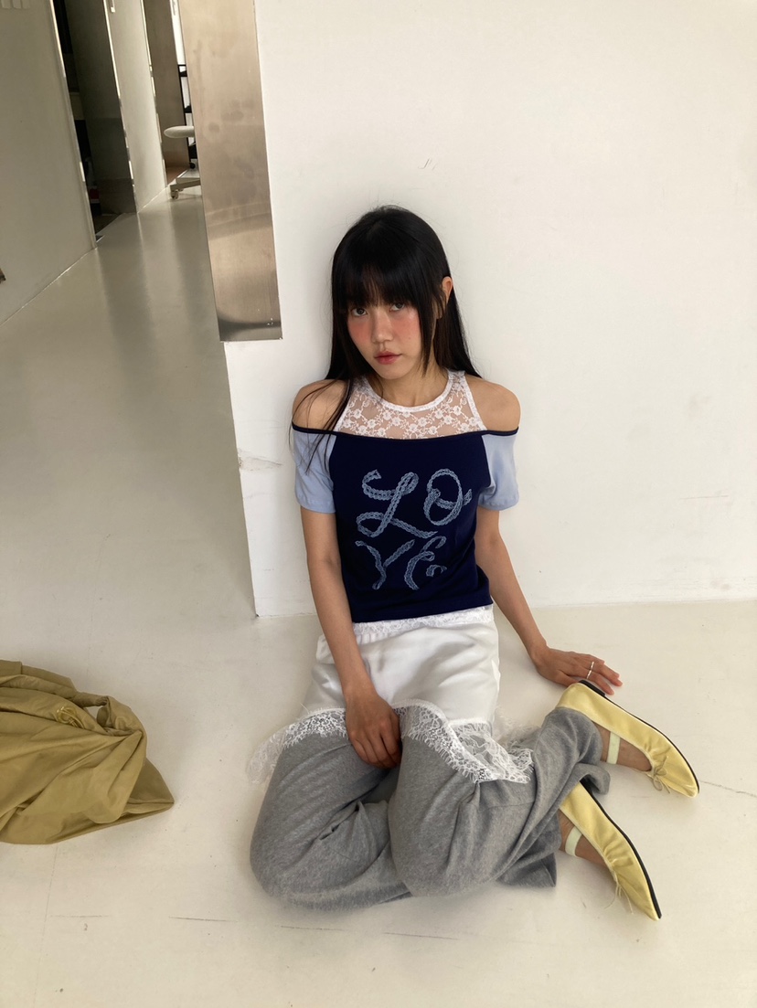 MORE THAN-P韓國代購女士新款推薦休閑26春夏時尚T恤蕾絲MORE THANT恤