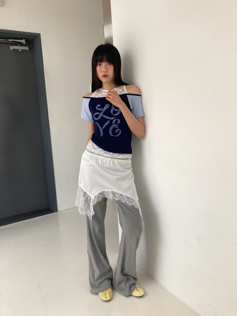 MORE THAN-P韓國代購女士新款推薦休閑26春夏時尚T恤蕾絲MORE THANT恤