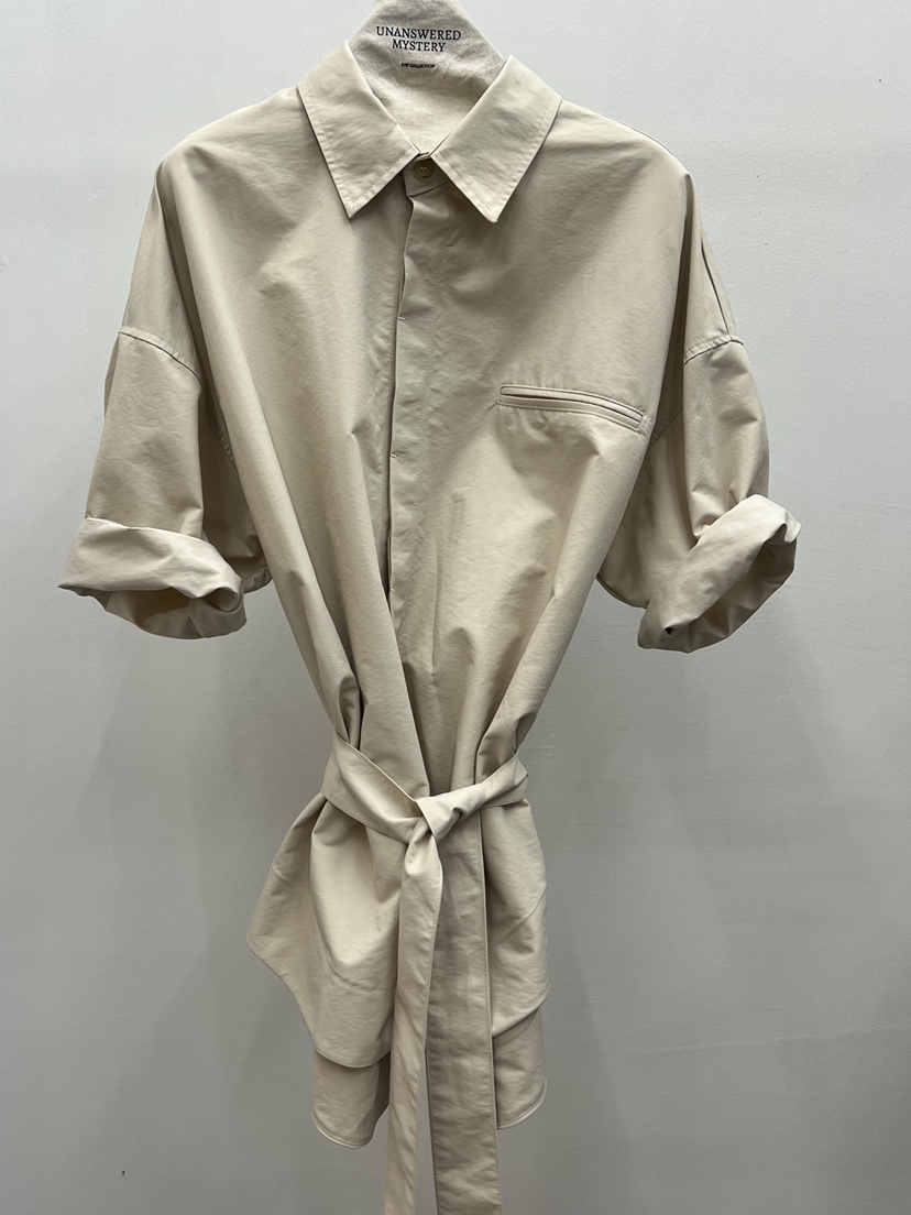 UNANSWERED-MYSTERY/FIFO韓國直郵實拍女裝新款26春夏襯衫蕾絲衫含腰帶UNANSWERED-MYSTERY/FIFO襯衫/蕾絲衫圖色1